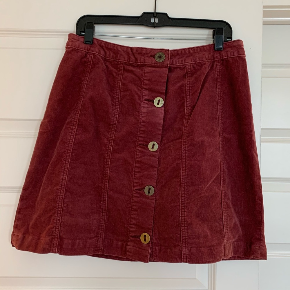 Corduroy Button Down Skirt